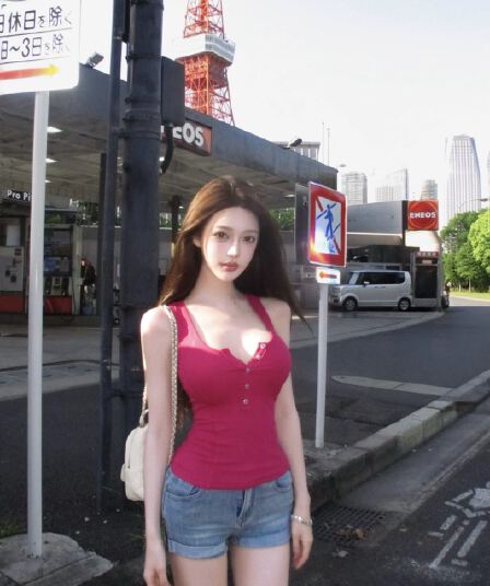 cher 챠오어 헨리 조끼 핫걸 작은 V넥 캐미솔 여름 외출용 몸매 가꾸기 니트 맨위
