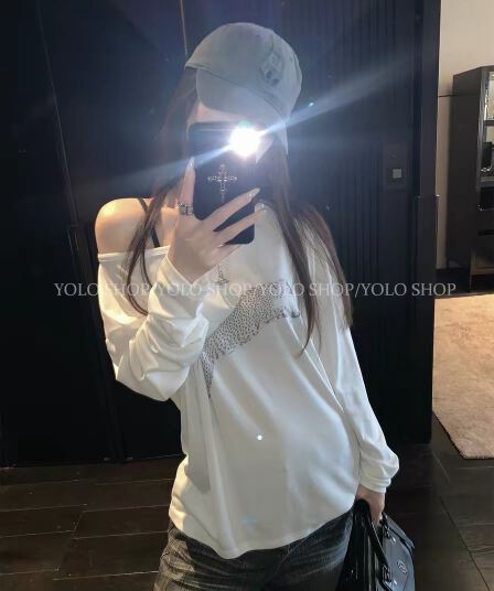 yolo shop 와 성별 사냥꾼 주간 실크 인쇄 花船 칼라 둘 착용 긴팔 니트 티셔츠 여성 여름 다용도 반팔