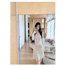 批发Laareetoo <b class='q'>蕾丝</b>长袖开衫女秋季吊带背心显瘦半身裙三件套套装