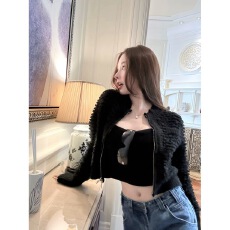 批发重工立体毛圈圈长袖毛衣<b class='q'>外套女</b>秋冬韩系千金风修身<b class='q'>短</b>款高级感上衣