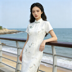 批发后拉链国风旗袍新款改良年轻款新中式日常可穿小个子夏季连衣裙