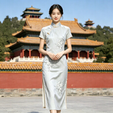 批发后拉链日常旗袍新款夏季复古民国小个子气质修身少女改良年轻款