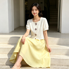 批发法式小香风连衣裙女夏季御姐新款高腰显瘦两件套搭配减龄套装裙潮