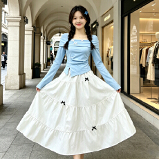 批发春秋季清新搭配一整套<b class='q'>连衣裙</b>子女新款小个子韩系穿搭气质长裙套装