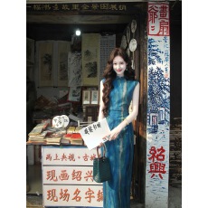 批发【蓝茵】新中式改良<b class='q'>旗袍</b>无袖立领显瘦连衣裙