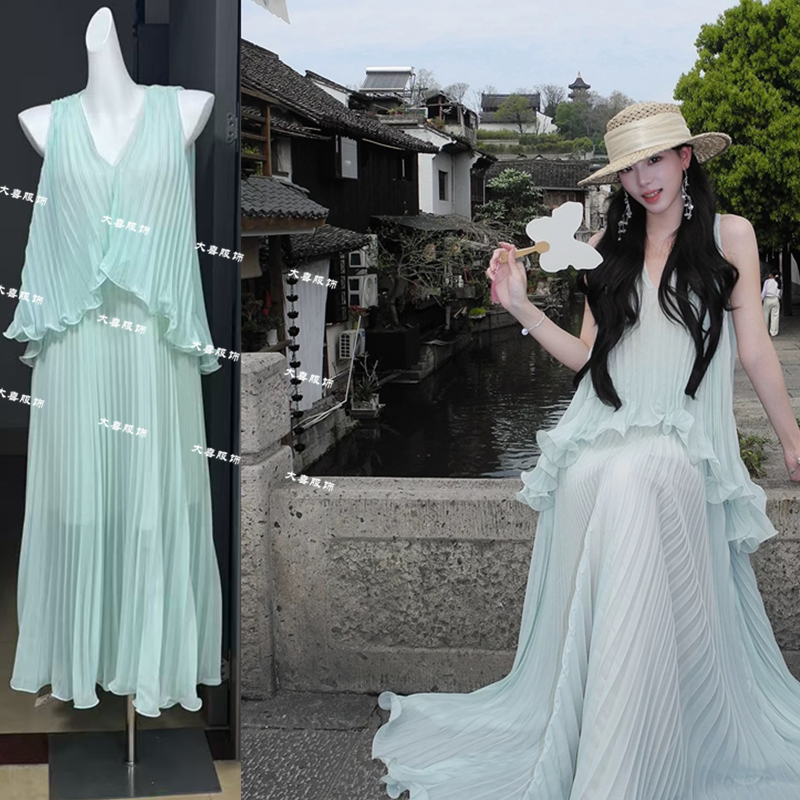 icelolly 해변가 착용 가져 가라. 휴가 바람 Tulle 조끼 슬립 여성 드레스 초여름 고유 한 아름다운 작은 치마