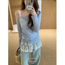 批发AS OFFICIAL波西米亚度假小上衣•<b class='q'>蕾丝</b>吊带+抽绳小衫两件套套装女