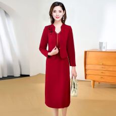 批发高档气质礼服妈妈婚宴两件套连衣裙2025秋季新款遮肉显瘦套装<b class='q'>裙子</b>