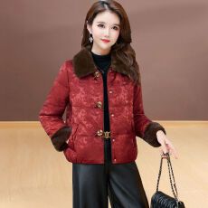 批发锦缎夹棉加厚棉衣2025冬季新款女新中式洋气保暖妈妈短款棉服外套
