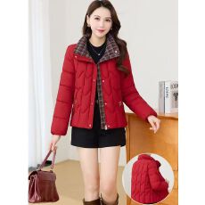 批发格子拼接羽绒棉服女冬季2025新款女士洋气小棉袄短款加厚<b class='q'>棉衣</b>外套