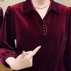 批发洋气<b class='q'>中老年</b>人<b class='q'>妈妈</b>装加肥加大2024春秋季新款宽松遮肚子胖人上衣女