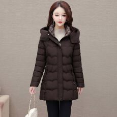 批发连帽中长款棉服女2026女冬季新款加厚保暖时尚显瘦小个子棉衣<b class='q'>外套</b>