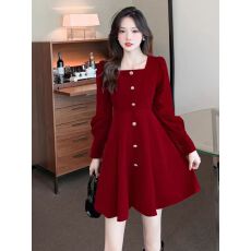 批发<b class='q'>春</b>款女装2025年新款丝绒小个子气质法式短裙时尚遮肚子减龄连衣裙