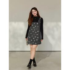 批发大码百分百女装2026春微胖mm精致小香风编织花朵背心连衣裙