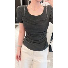 批发大码胖mm2026夏季新款韩系纯欲设计款假两件上衣修身百搭T恤女装