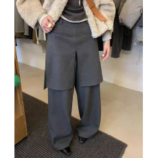 批发2026春季新款高级感屁帘开叉<b class='q'>阔腿裤</b>女时尚高腰百搭宽松<b class='q'>显瘦</b>休闲<b class='q'>裤</b>