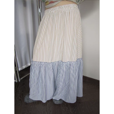 批发2025春秋新款韩系高级感小众百搭宽松<b class='q'>条纹</b>拼接半身<b class='q'>裙</b>女A字中长<b class='q'>裙</b>