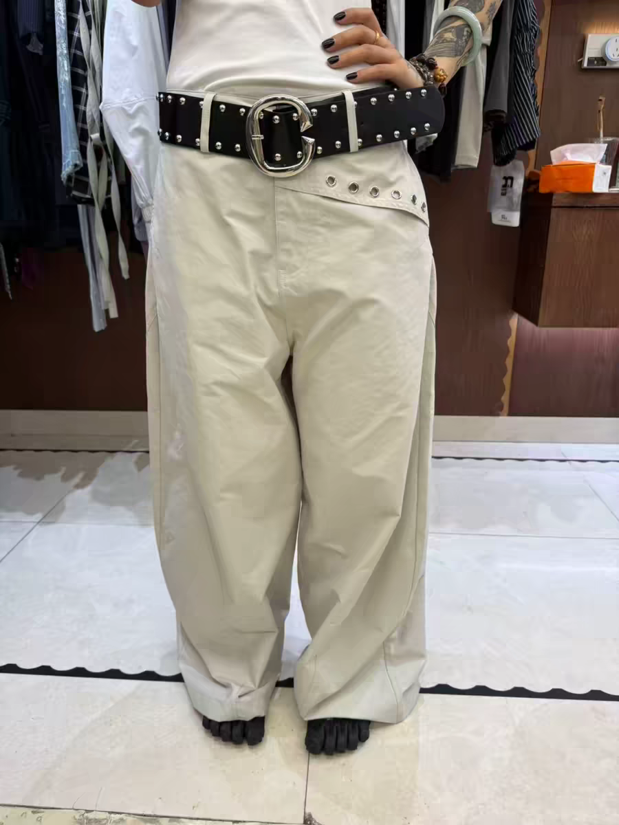 열세 개 일본식 캐주얼 모통이 칼 워크웨어 팬츠 여성 여름 새로운 조수 브랜드 높음 거리 루즈핏 스트레이트 넓은 다리 길이 바지
