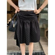 批发法式波点 白色印花半身裙女<b class='q'>春</b>夏高级感通勤修身显瘦a字短裙