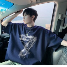 批发数字7系100%纯棉印花纯棉t恤男夏季复古痞帅炸街<b class='q'>短袖</b><b class='q'>情侣</b><b class='q'>半袖</b>体恤