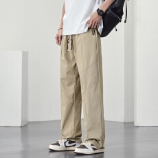 批发2025春夏新款休闲裤男夏季宽松直筒垂感休闲裤大码男装