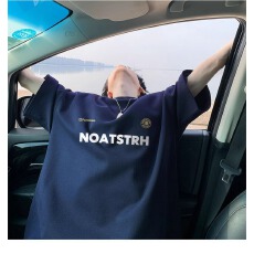 批发100%纯棉潮流趣味字母五分袖t恤男生青少年国潮体恤