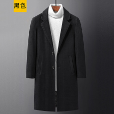 批发毛呢大衣男秋冬季新款轻商务休闲中年男士高档中长款羊毛<b class='q'>西装</b>外套