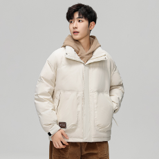 跨境潮牌国标羽绒服男直播爆款立领百搭面包服外套保暖外套