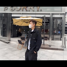 秋冬款夹克外套牛仔布潮流时尚纯色工装外套水洗牛仔衣