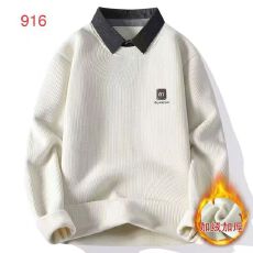 批发假两件<b class='q'>衬衫</b>领针织衫男加绒加厚保暖毛衣休闲时尚帅气打底衫