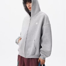 2025美式加绒连帽开衫卫衣男秋冬款潮牌男女情侣装休闲拉链外套