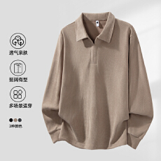 2025秋冬男士单扣卫衣欧棉绒假两件立领坑条绒长袖T恤老钱风上衣