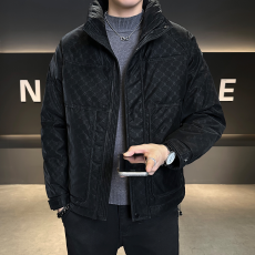 批发保暖花纹休闲国标<b class='q'>羽绒服</b><b class='q'>男</b>士冬季2025新款户外白鸭绒加厚休闲外套