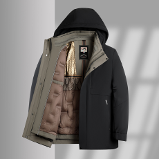 批发鹅绒服中老年<b class='q'>男</b>装冬新款厚款两件套可脱胆<b class='q'>羽绒服</b>冬商务<b class='q'>男</b>一衣三穿