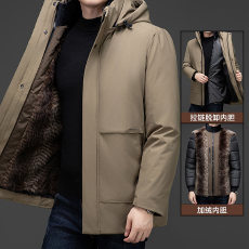 批发棉服中老年男装冬季新款厚款两件套可脱胆加绒加厚冬商务男装