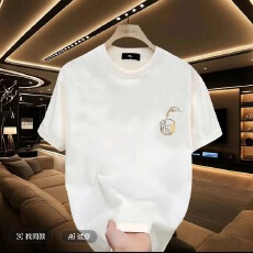 批发新款爆款男士印花纯棉短袖T恤时尚百搭休闲高品质潮牌半袖高品质