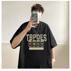 批发美式短袖t恤男2026新款夏季宽松中长款半袖上衣大版百搭显瘦