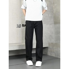 春夏洗水棉布休闲裤阔腿弯刀裤直筒裤休闲裤