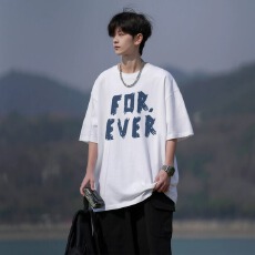 批发纯棉100%短袖T恤男夏季宽松大码上衣美式<b class='q'>潮</b>牌半袖体恤