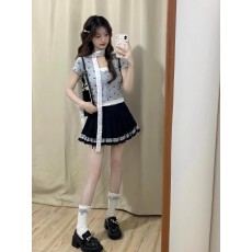 批发爱心款+安全裤+拉链新款百褶裙JK制服裙子半身裙春夏<b class='q'>短裙</b>子秋冬