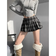 批发好质量复古格纹百褶裙JK裙子半身裙春夏季辣妹美式格子短裙秋<b class='q'>冬</b>