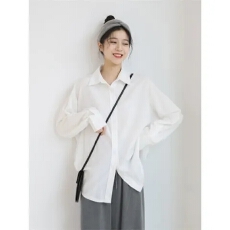 批发酷丝绵+无口袋款JK制服<b class='q'>衬衣</b>春夏秋冬新款白色长袖学生<b class='q'>衬衫</b>上衣女