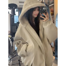 批发【加厚PU加绒原版原布做法】男女款冬季加绒加厚保暖毛领棉衣夹克