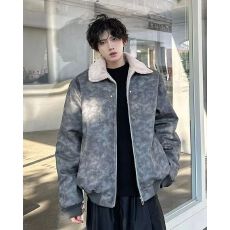 批发美式潮牌皮毛一体棉衣男<b class='q'>秋</b>冬季痞帅高级感加厚袄子hiphop高街外套