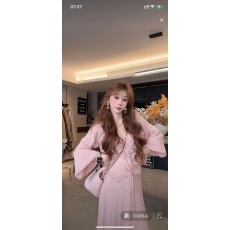 批发法式慵懒温柔风手工钩花毛衣高腰V领针织上衣