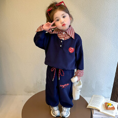 批发女童<b class='q'>卫衣</b><b class='q'>套装</b>2025新款韩版洋气秋季休闲学院<b class='q'>宝宝</b>运动两件套