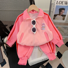 批发女童套装2025春秋新款<b class='q'>儿童</b>女孩外套洋气宝宝休闲运动两件套
