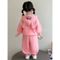 批发女童<b class='q'>套装</b>秋装卡通2025新款洋气春秋儿童连帽<b class='q'>宝宝</b><b class='q'>卫衣</b>两件套