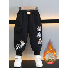 批发<b class='q'>男</b>童<b class='q'>加绒裤子</b>秋冬2025新款儿童痞帅卫裤女童运动裤宝宝长裤