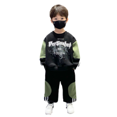 批发<b class='q'>男</b>童<b class='q'>加绒</b>加厚套装2025秋冬新款儿童洋气帅气运动卫衣两件套